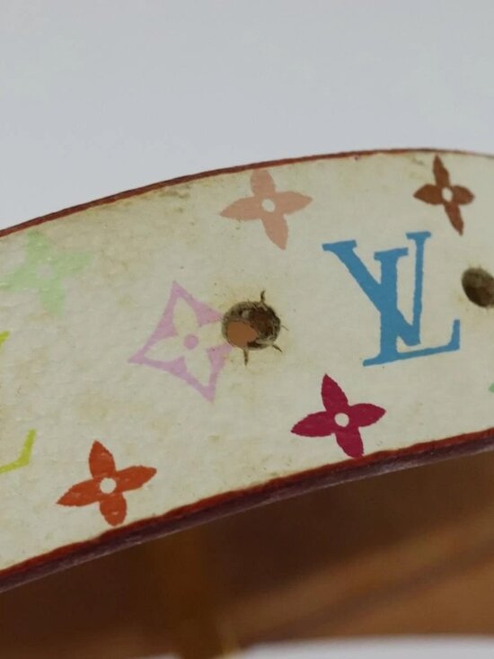 LOUIS VUITTON Monogram Multicolor Ceinture Carre Belt White M9270U LV Auth MY153 main image 10